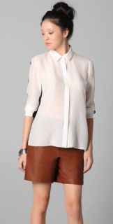 Cushnie et Ochs Button up Blouse with Sheer Back