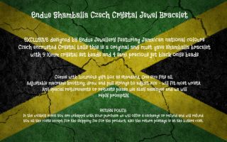 Shamballa Bracelet Jamaica Colours Czech Beads UK Made &Designed *UK