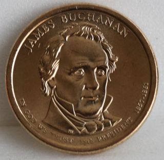 2010 P James Buchanan Presidential 15th Golden One Dollar Coin Made in