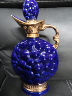  Whiskey Decanter Regal China 1963 C. Miller Cobalt Blue & Gold Empty