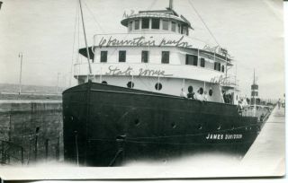 Vtg 5x3 Photo James Davidson Cruise SHIP Steamship Ocean Antique