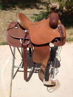 Henderson handmade saddle new tack, 15 inch seat roping trail Will