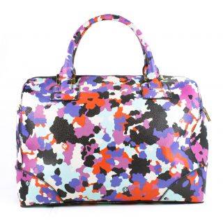 Tory Burch Robinson Floral Satchel Oceanic Aqua Multicolor Handbag New