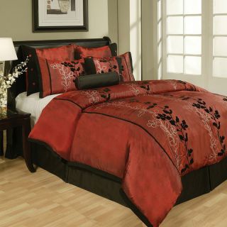 8pcs Queen Laurel Jacquard Bedding Comforter Set