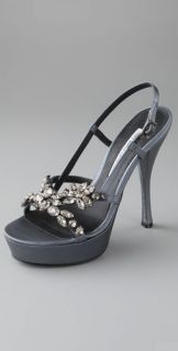 Vera Wang Susie Platform Sandals with Rhinestones