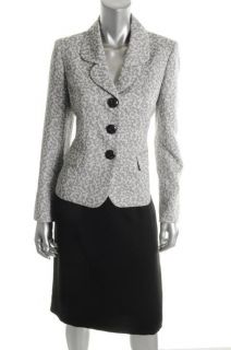 Le Suit NEW Harvest Berry Black Ivory 2 PC Long Sleeve Jacket Skirt