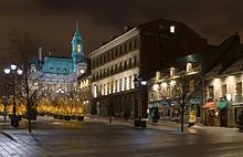 place jacques cartier on a cold winter night
