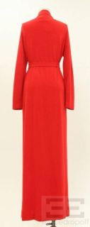 Jacques de Loux Red Orange Cashmere Belted Robe Size Large