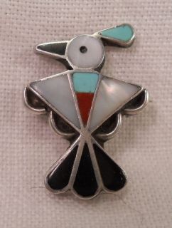 Vintage Handcrafted Sterling Silver Southwestern Design Bird Pin