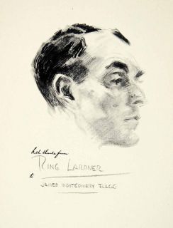 1951 Print Ring Lardner James Montgomery Flagg Portrait Character