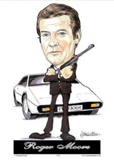 Roger Moore James Bond Cartoon 7 x 5 Small Card Size Great Gift