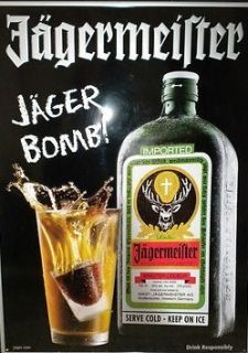Jager Bomb Tin Bar Sign Jagermeister Tacker New
