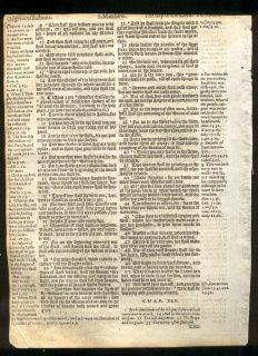 1607 Geneva Quarto Black Letter Bible Leaf Matthew 24 The End of This