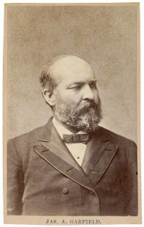 James A Garfield CDV on Old Advertising Card