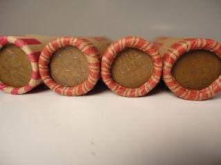 Lot of 7 Rolls of Copper Wheat Pennies Mixed Dates 350 Lincoln