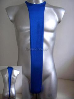  Mens Sexy Spandex Thong Bodysuit Underwear Blue Lingerie BD90