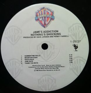Janes Addiction Nothings Shocking LP VG 1 25727 Vinyl 1988 1st Press