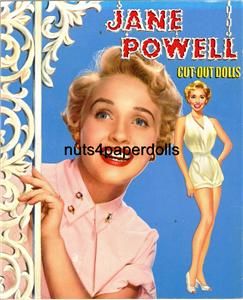 Vintage Jane Powell Paper Doll Laser Repro FREESHW2