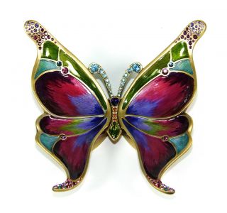 Jay Strongwater Papillion Butterfly Tray Swarovski New