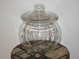  Glass Ball Canister Jar Glass Lid Old Drug Store Apothecary Jar
