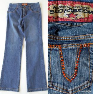 Authentic Boom Boom Jeans Rhinestones Medium Wash Low Rise 31 Inseam