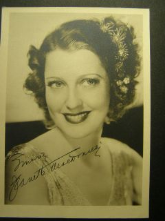 Vintage Original Autograph Jeanette MacDonald 1930s