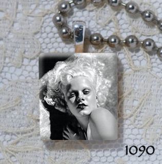 Jean Harlow Old Hollywood Scrabble Charm Pendant