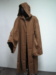 OBI Wan Jedi Robe Cloak Brown Props Costume Star Wars Halloween Party