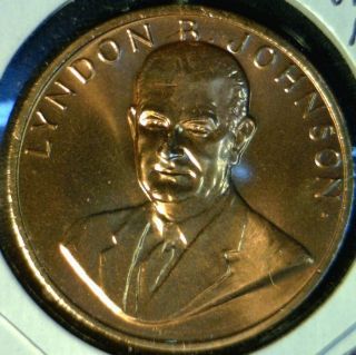 Lyndon B Johnson US Mint Inaugurated Commemorative Bronze Medal Token