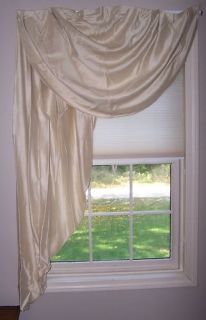 JC Penney 3 Swags & 2 Tapered Side Panels Window Curtains Off White