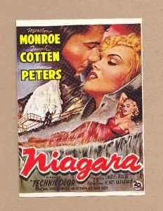  Niagara Movie Poster French Postcard Joseph Cotton Jean Peters