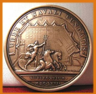 1666 Louis XIV Historical Medal Rochefort Port