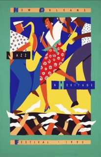 New Orleans Jazz Heritage Festival 1992 Music Concert art poster print