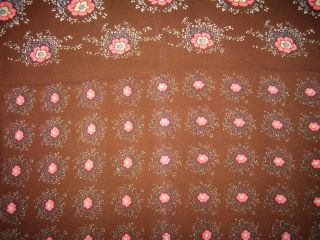 Vtg Jehan de Fabregues Paris Silk Scarf Floral Pink Blue White Brown