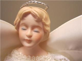Angel Tree Topper White Porcelain Face House of Lloyd Lace Vintage