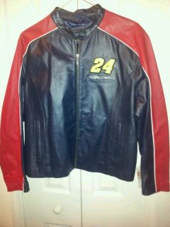 Jeff Gordon Leather Jacket 40 Varsity Racing All Stitched Coat XXL