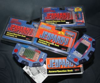 Jeopardy Handheld Game LOT with 2 Used & 3 New Cartridges BOOKS 1995