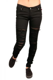  It Up Ripped Fishnet Skinny Jeans Punk Stretch Gothic Rock