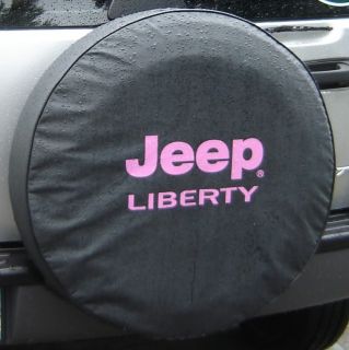  Brawny Series   Jeep Liberty PINK on Black 30 Tire Cover Denim Vinyl