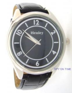 Henley Mens Black Round Dial Black Strap Watch BNIB