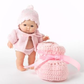 Clothes for Berenguer 5 inch Doll Sweater Hat Knit Outfit Pink Blue