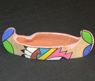 Vintage Hand Painted Jemez Pueblo Indians Pottery Canoe Pottery