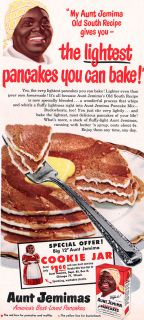 Aunt Jemima Pancake Mix Cookie Jar OFFER The Lightest Pancakes 1951