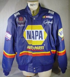 Napa Blue Leather Racing Jacket Small Hornaday NASCAR