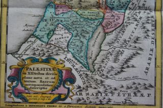 Israel Palestine Holy Land Jerusalem Bethlehem Engraving Map Weigel