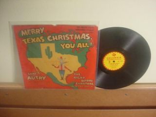 GENE AUTRY 78 & PICTURE SLEEVE COLUMBIA singing MERRY TEXAS CHRISTMAS
