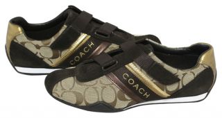 Coach Signature Jenney Brown Tennis Shoes Sneakers 8 5 New