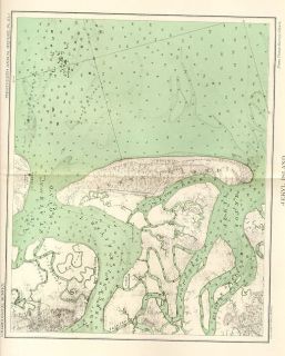 1893 Genuine Antique Color Map Jekyll Island Georgia