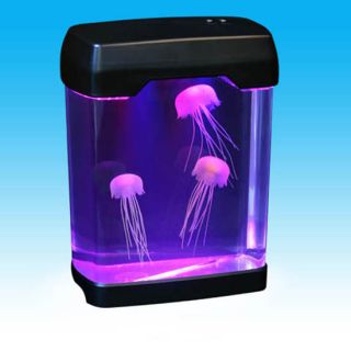 Jellyfish Mood Lamp w LED Lights Desktop Office Aquarium