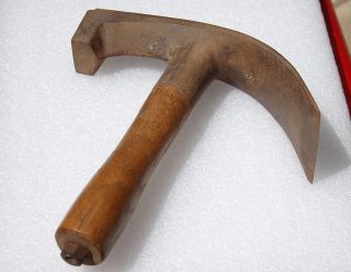 Antique Blacksmith Hewn Hammer Axe Tool Vintage